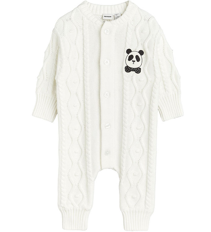 Mini Rodini Heldragt – Strik – Off White m. Panda