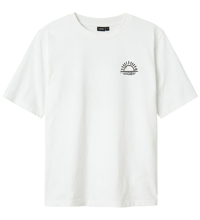 LMTD T-shirt – NlmFunset – Bright White/Black Bio