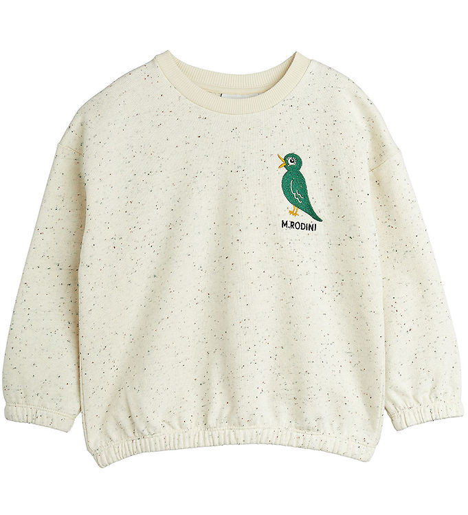 Mini Rodini Sweatshirt – Crememeleret m. Fugl