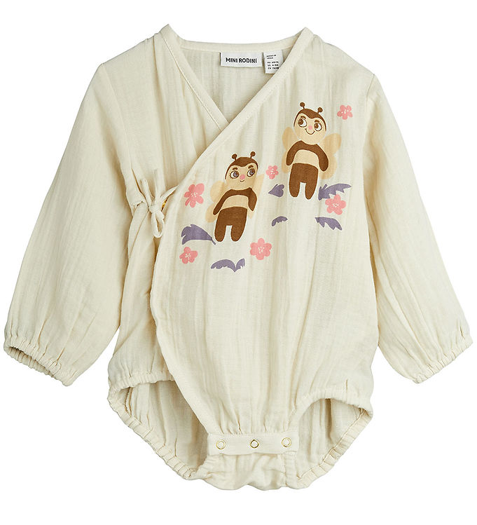Mini Rodini Slå-om Body l/æ – Offwhite m. Bier