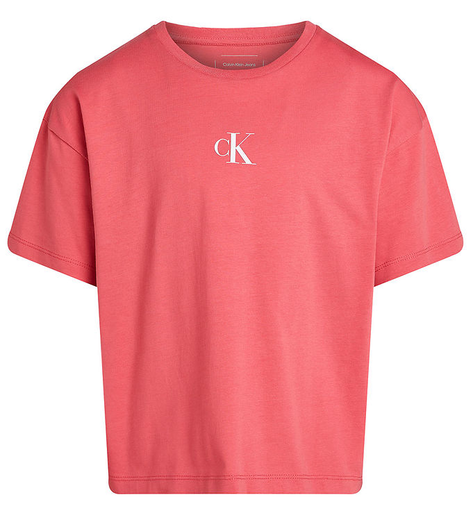 Calvin Klein T-shirt – CK Logo Boxy – Deep Crimson Fruit