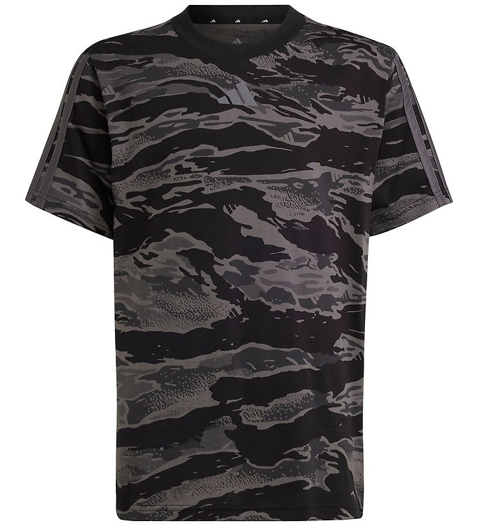 adidas Performance T-shirt – J Camo – Black/Grefiv