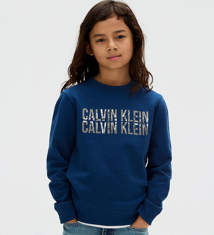 Calvin Klein Bluse – Terry Seasonal Logo – Blue Jean