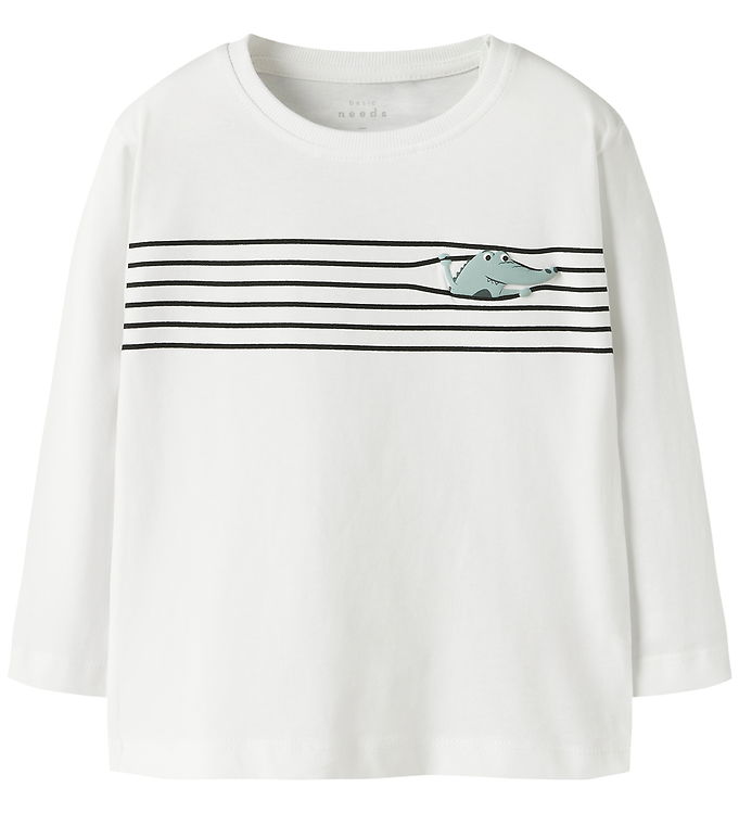 Name It Bluse – NmmVagno – Bright White/Croco lines