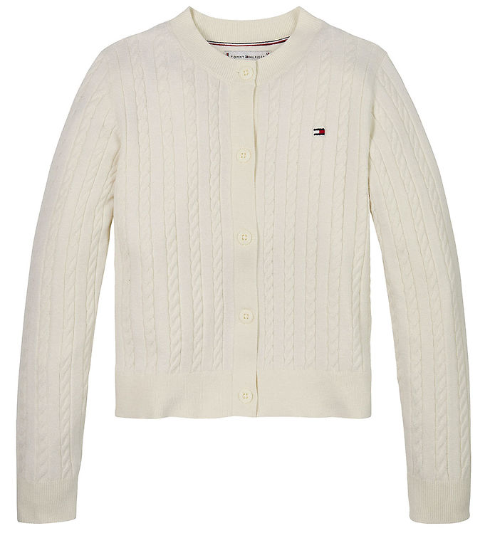 Tommy Hilfiger Cardigan - Strik - Mini Cable - Ivory Petal