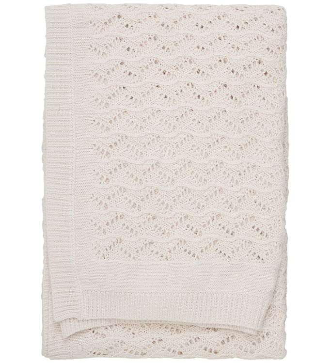 Fixoni Tæppe – Strik – 100×100 cm – Eggnog
