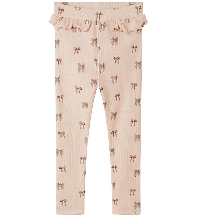 Lil’ Atelier Leggings – Rib – NbnGavo – Silver Peony/Bow