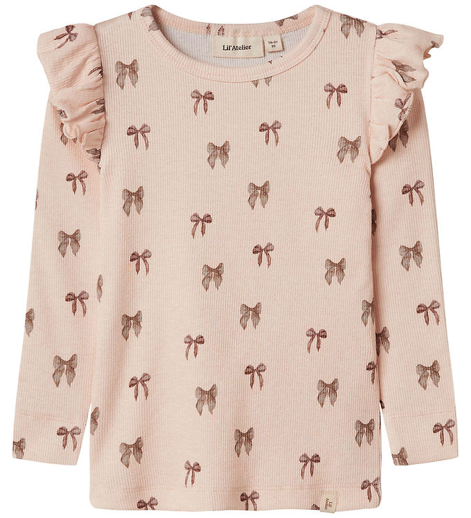 Lil’ Atelier T-shirt – Rib – NmfGavo – Silver Peony/Bow