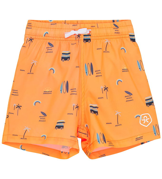 Color Kids Badeshorts – AOP – Orange Pop