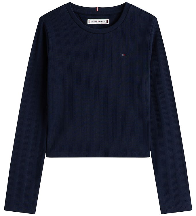 Tommy Hilfiger Bluse – Pointelle – Dark Night Navy
