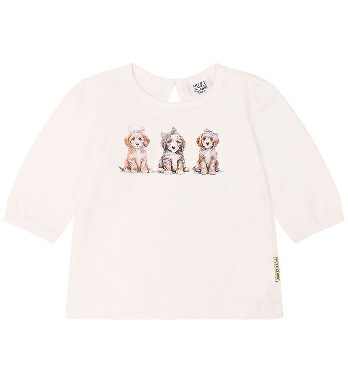 Hust and Claire Bluse – Alma – Ivory m. Hunde