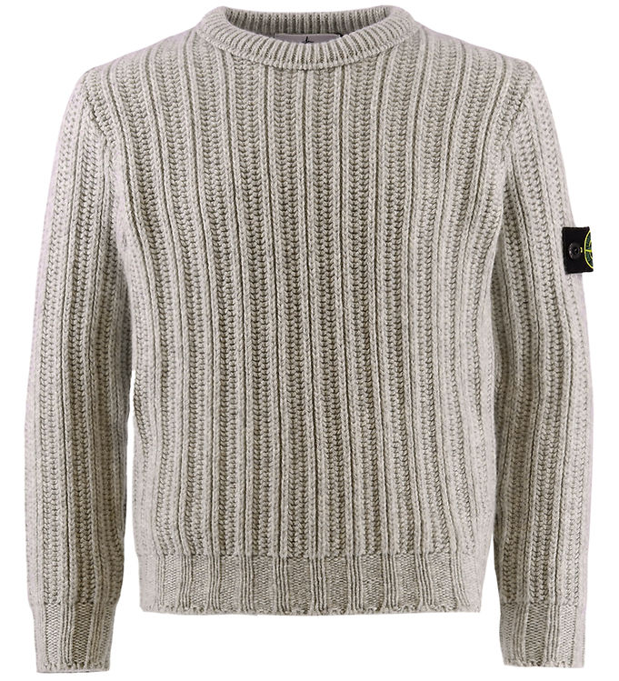 Stone Island Bluse - Strik - Uld - Melange Grey