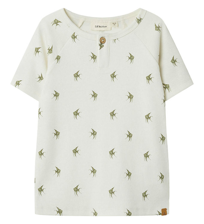 Lil’ Atelier T-shirt – Rib – NmmLavo – Coconut Milk/Fish