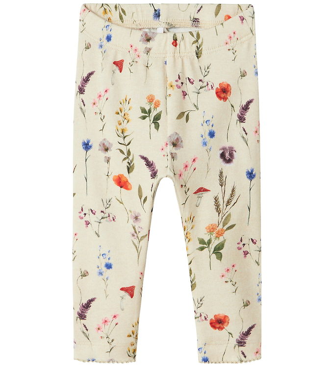 Name it Leggings – NbfLuxa – Peyote Melange m. Blomster
