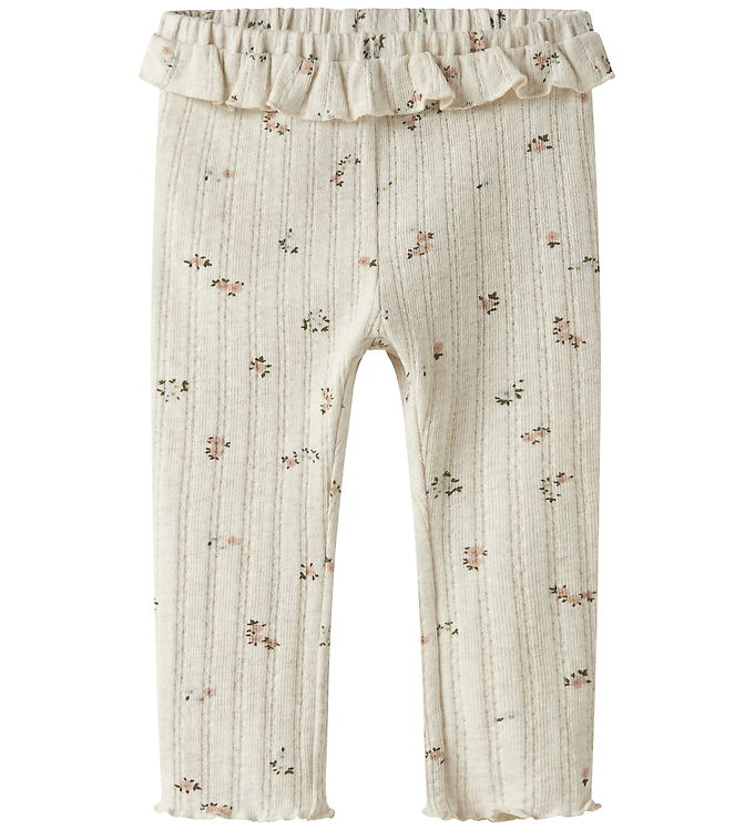 Name it Leggings – NbfLower – Peyote Melange m. Blomster