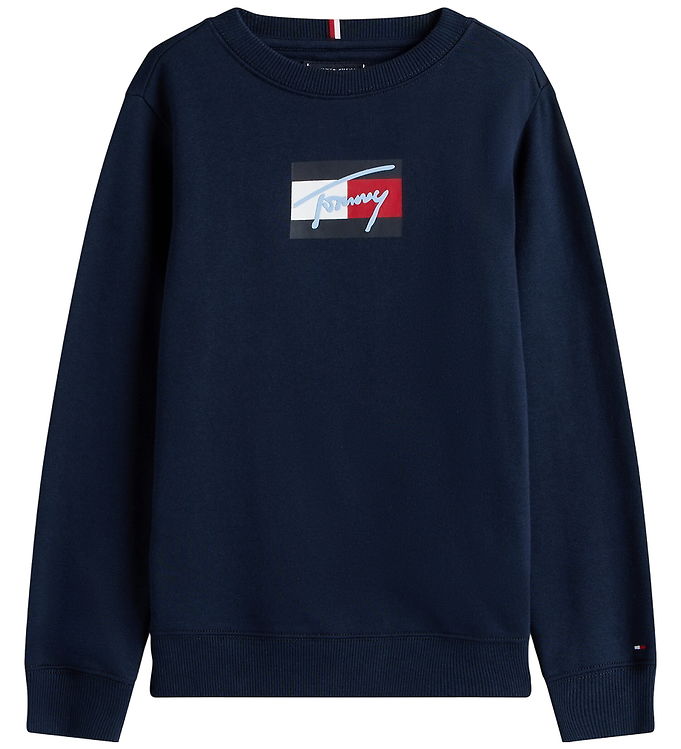 Tommy Hilfiger Sweatshirt – Script Flag – Dark Night Navy