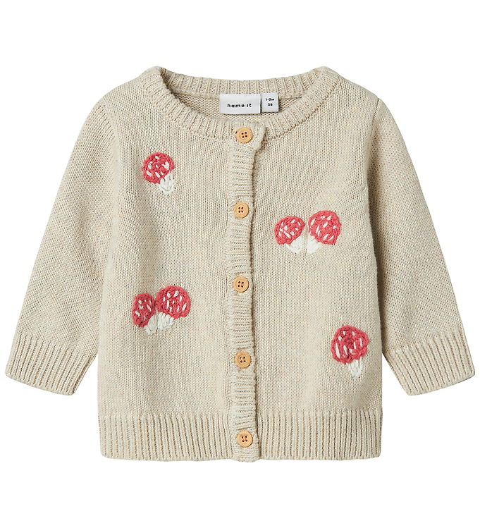 Name It Cardigan - Strik - NbfLinie - Peyote Melange m. Print