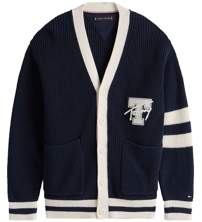Tommy Hilfiger Cardigan - Strik - Varsity Graphic - Dark Night N