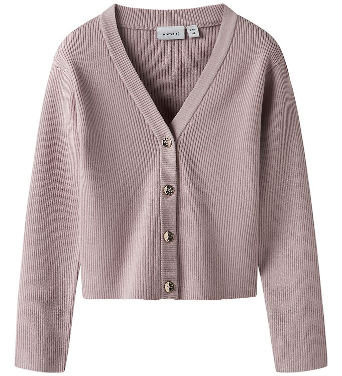 Name It Cardigan - Strik - Rib - NkfLarenlise - Burnished Lilac