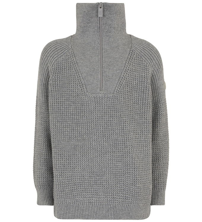 Emporio Armani Bluse m. Lynlås - Strik - Gråmeleret