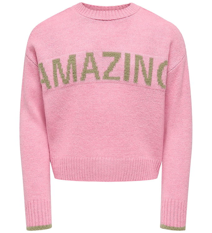 Kids Only Bluse - Strik - KogAmour - Sea Pink/Amazing/Mermaid