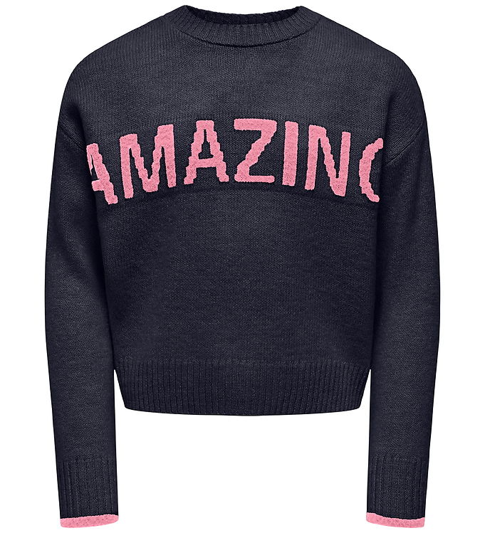Kids Only Bluse - Strik - KogAmour - Night Sky/Amazing/Sea Pink