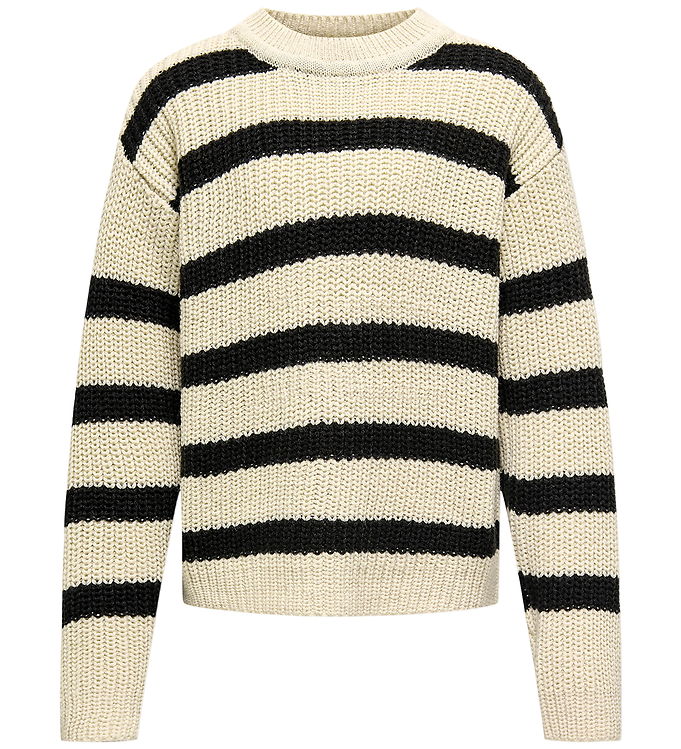 Kids Only Bluse - Strik - Noos - KogJusty - Eggnog/Black