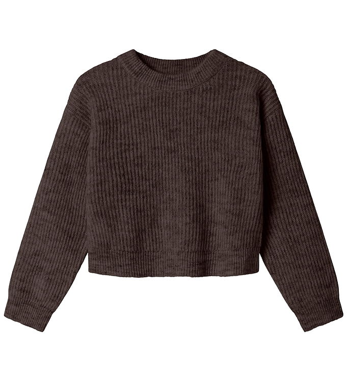 Name It Bluse - Strik - NkfHolly - Boxy - Seal Brown