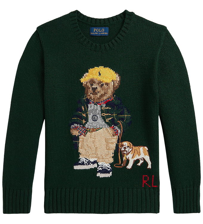 Polo Ralph Lauren Bluse - Strik - Moss Agate m. Bamse