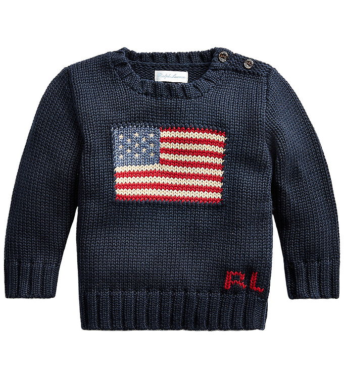 Polo Ralph Lauren Bluse - Strik - Flag - Hunter Navy