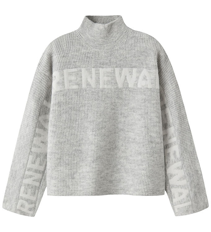 Name It Bluse - Strik - NkfNuva - Light Grey Melange