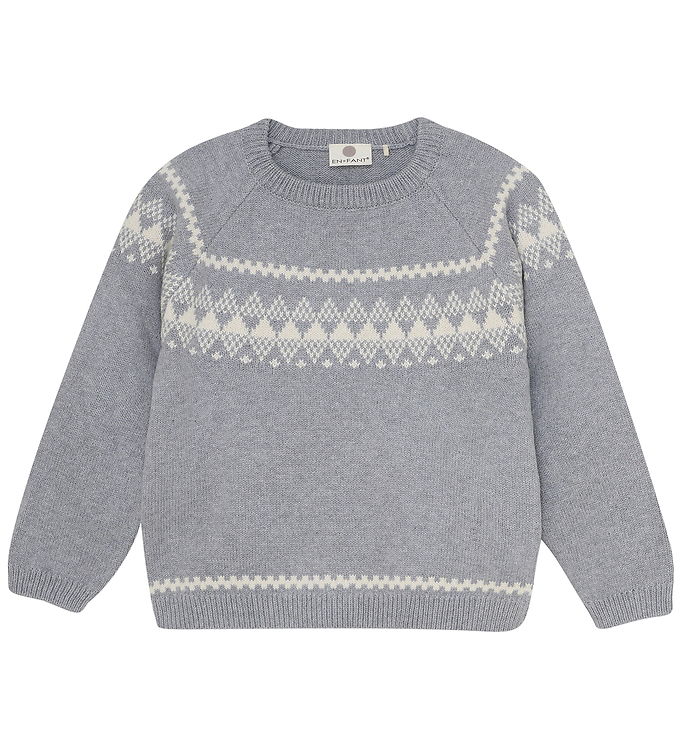En Fant Bluse - Strik - Wool - Light Grey Melange