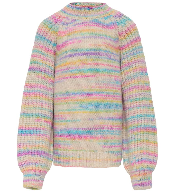 Kids Only Bluse - Strik - KogCarma - Pumice Stone/w. Multi Space