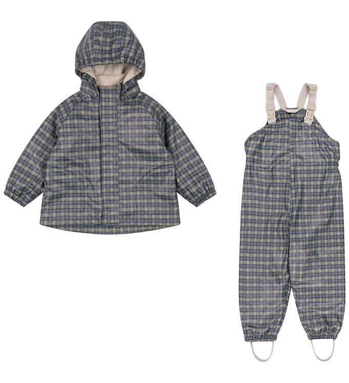 Konges Sløjd Regntøj m. Seler - Palme - Laurel Blue Check