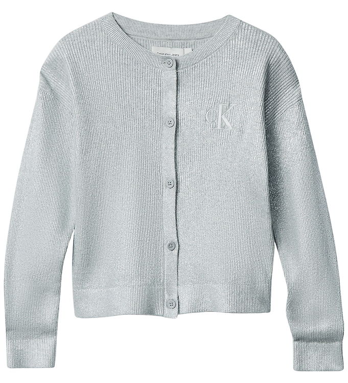 Calvin Klein Cardigan - Strik - Coated - Sølv