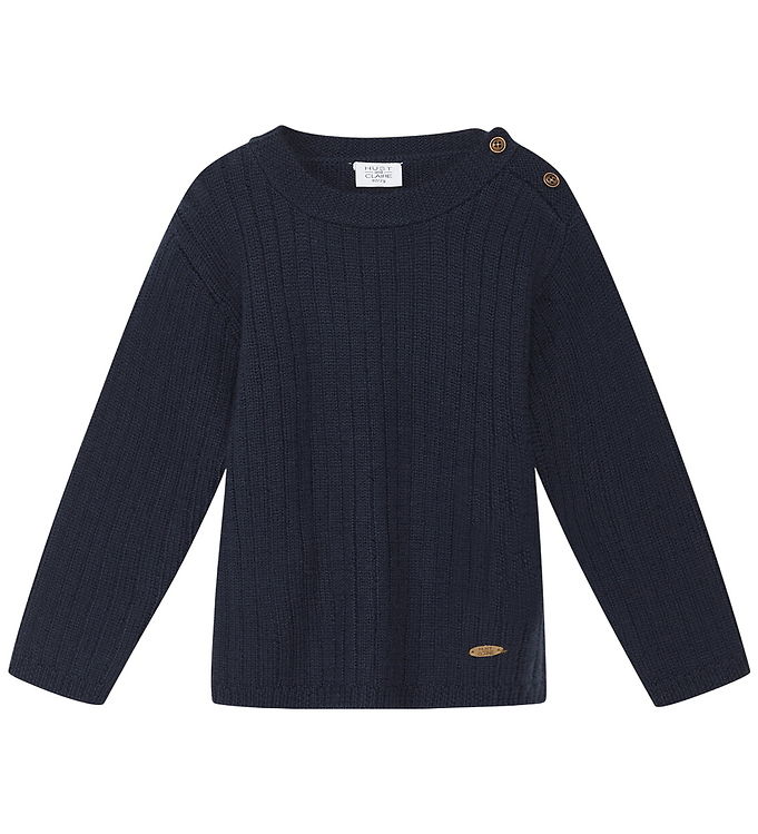 Hust and Claire Bluse - Strik - HCPil Wool Rib - More Navy