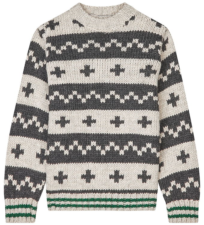 Mads Nørgaard Bluse - Strik - Nature Melange/ Charcoal Melan