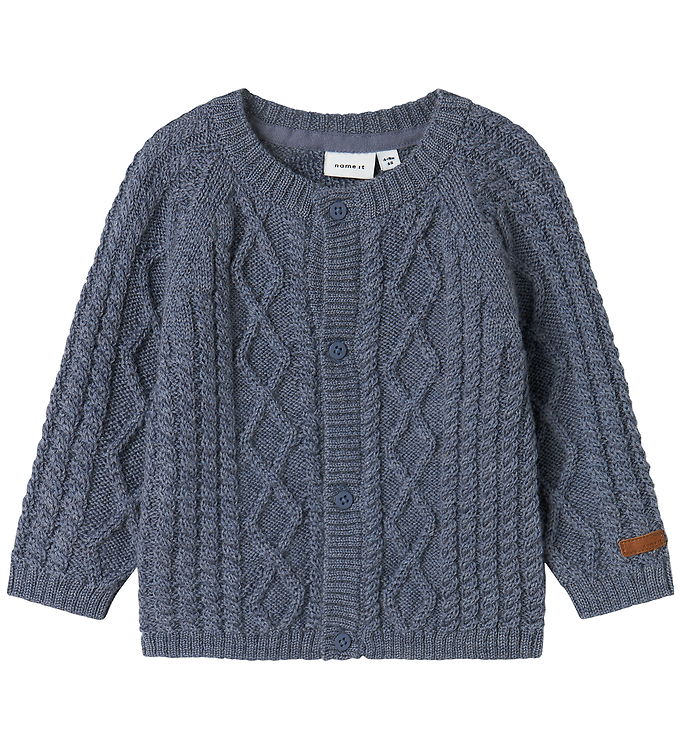 Name It Cardigan - Uld - Strik - NbmWrilla - Folkstone Gray