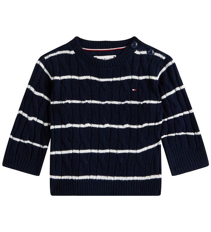 Tommy Hilfiger Bluse - Strik - Cable - Dark Night Navy Stripes