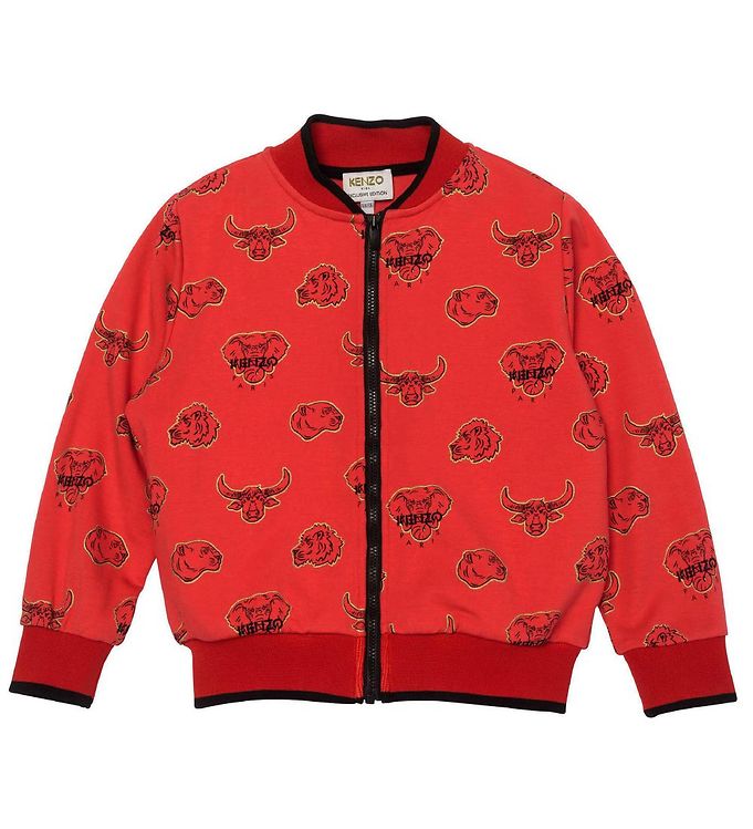 Image of Kenzo Cardigan - Exclusive Edition - Bright Red/Sort m. Kenzos D (214722-1064990)