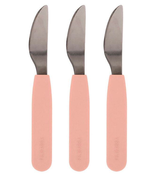 Image of Filibabba Knive - 3-pak - Silikone - Peach - OneSize - Filibabba Børnebestik (214973-1065916)