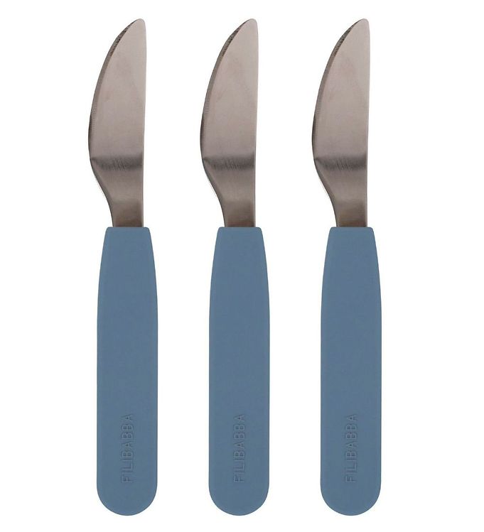 Image of Filibabba Knive - 3-pak - Silikone - Powder Blue - OneSize - Filibabba Børnebestik (214959-1065902)