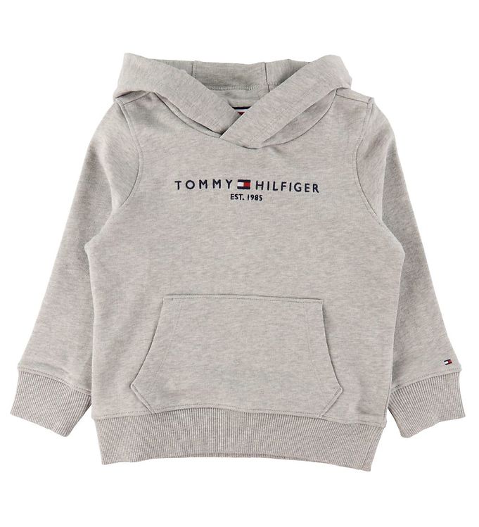 Tommy Hilfiger Hættetrøje - Essential - Organic - Gråmeleret