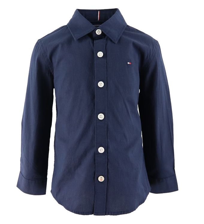 Tommy Hilfiger Skjorte - Solid Stretch - Organic - Twilight Navy