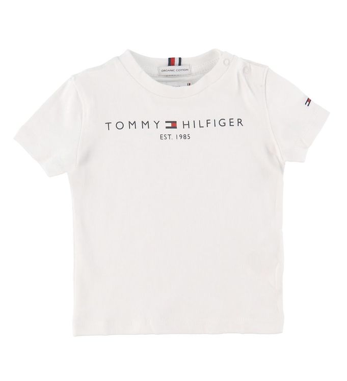 Robust hoppe Invitere Tommy Hilfiger T-shirt - Essential - Organic - Hvid