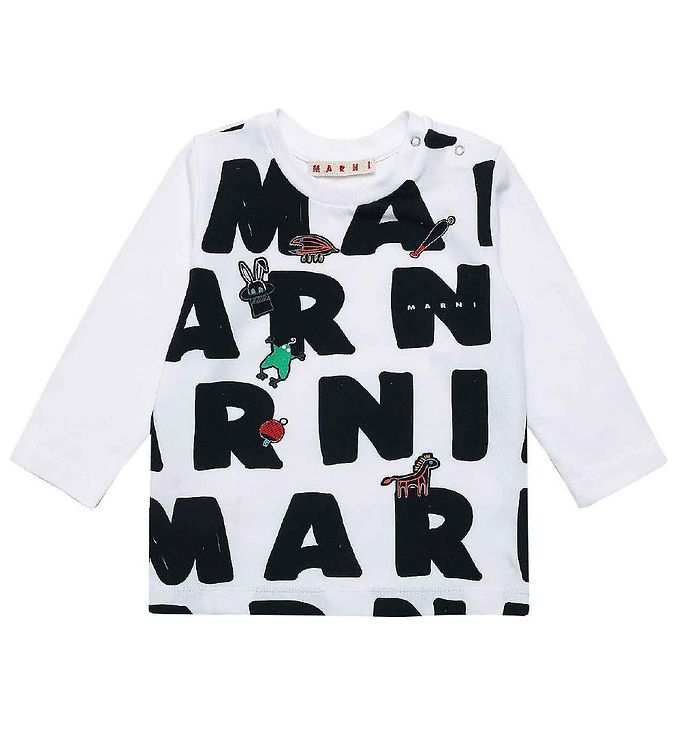 Image of Marni Bluse - Hvid m. AOP Logo - 68 - Marni Bluse (222705-1097325)