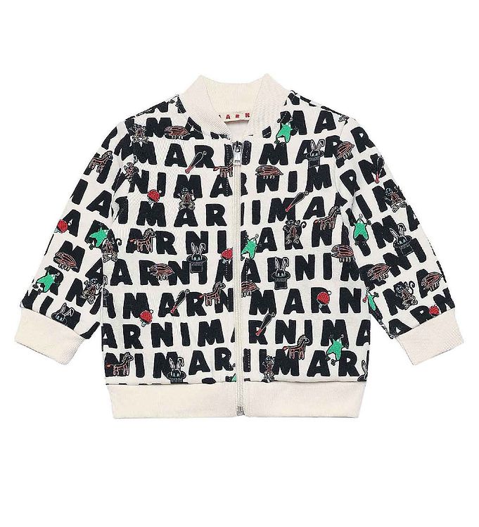 Marni Cardigan Off-white M Aop Logo