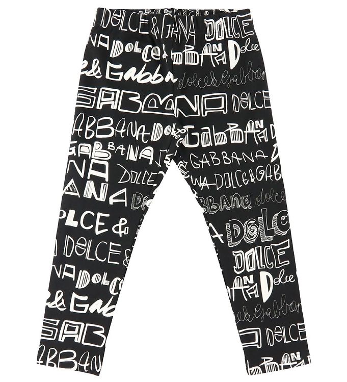 7: Dolce & Gabbana Leggings - DG Next - Sort m. AOP Logo