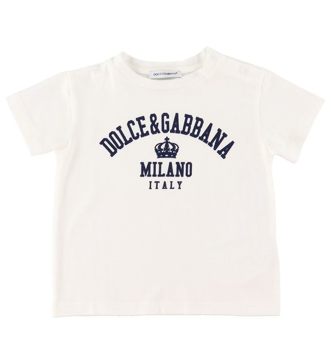 Dolce & Gabbana T-shirt - Essentiels - Hvid m. Tekst