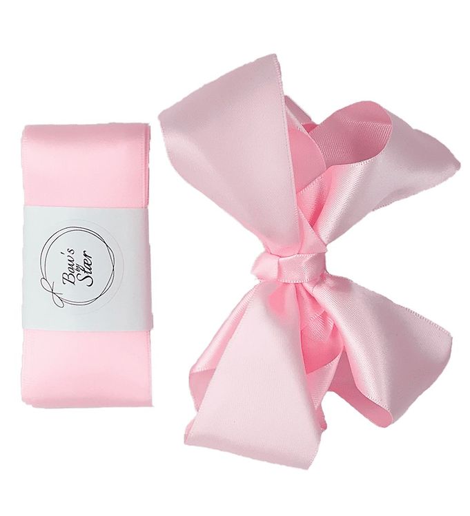 Bows By Stær Dåbsbånd m. Sløjfe - Satin - Lyserød